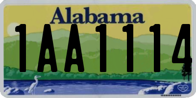 AL license plate 1AA1114