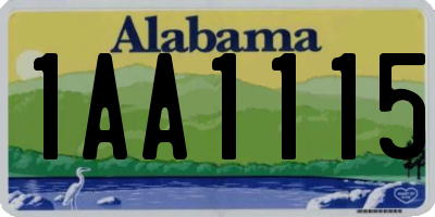 AL license plate 1AA1115
