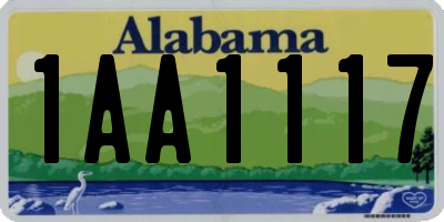 AL license plate 1AA1117