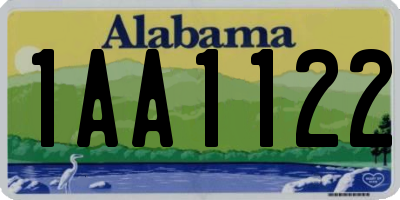 AL license plate 1AA1122