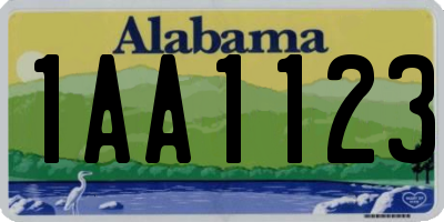 AL license plate 1AA1123