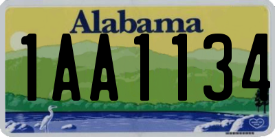 AL license plate 1AA1134