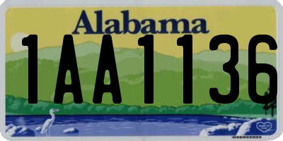 AL license plate 1AA1136