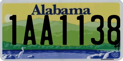 AL license plate 1AA1138