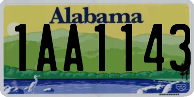 AL license plate 1AA1143