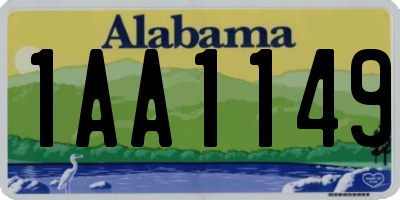 AL license plate 1AA1149