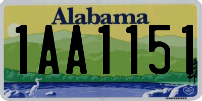 AL license plate 1AA1151