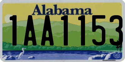 AL license plate 1AA1153