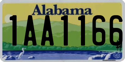 AL license plate 1AA1166