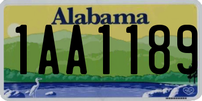 AL license plate 1AA1189