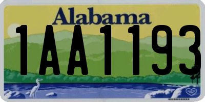 AL license plate 1AA1193