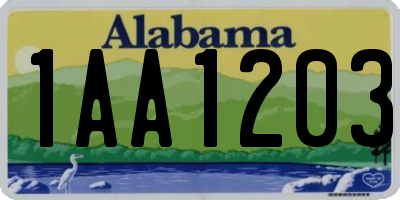 AL license plate 1AA1203