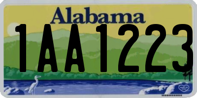 AL license plate 1AA1223