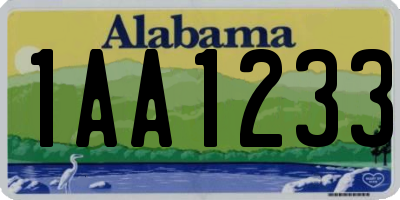 AL license plate 1AA1233