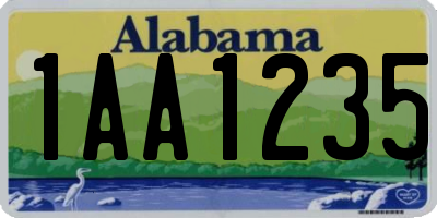 AL license plate 1AA1235