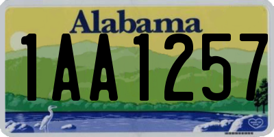 AL license plate 1AA1257