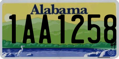 AL license plate 1AA1258