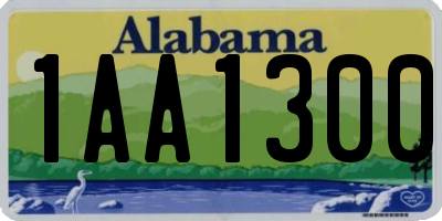 AL license plate 1AA1300