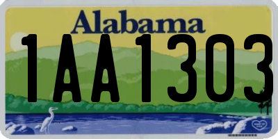 AL license plate 1AA1303