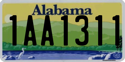 AL license plate 1AA1311