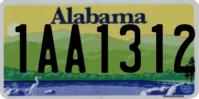 AL license plate 1AA1312