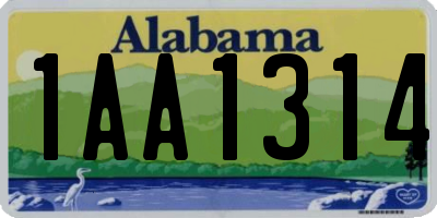 AL license plate 1AA1314