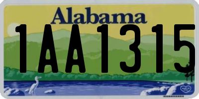 AL license plate 1AA1315