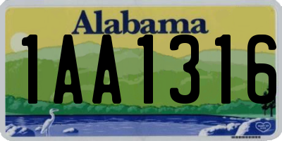 AL license plate 1AA1316