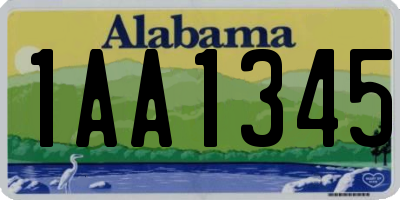 AL license plate 1AA1345