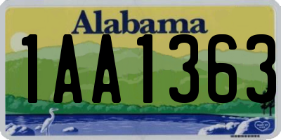 AL license plate 1AA1363