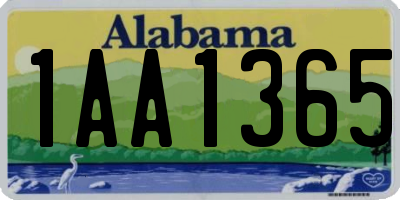 AL license plate 1AA1365