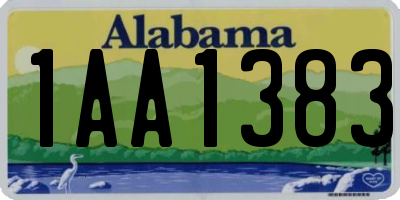 AL license plate 1AA1383