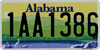 AL license plate 1AA1386