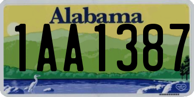 AL license plate 1AA1387