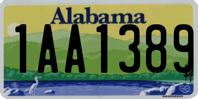 AL license plate 1AA1389