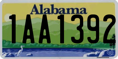 AL license plate 1AA1392