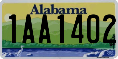 AL license plate 1AA1402