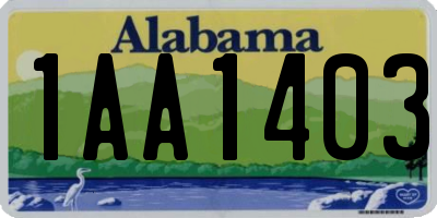 AL license plate 1AA1403