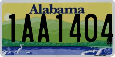 AL license plate 1AA1404