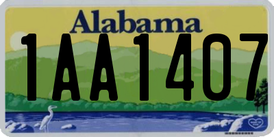 AL license plate 1AA1407