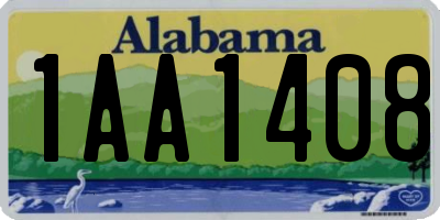 AL license plate 1AA1408