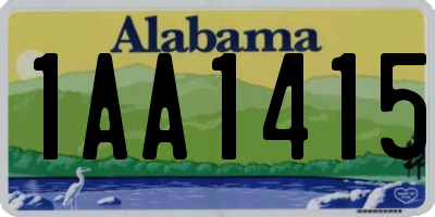 AL license plate 1AA1415