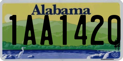 AL license plate 1AA1420