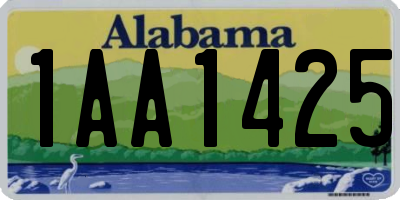 AL license plate 1AA1425