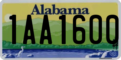 AL license plate 1AA1600