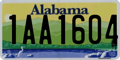 AL license plate 1AA1604