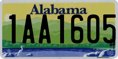 AL license plate 1AA1605