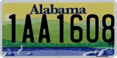 AL license plate 1AA1608