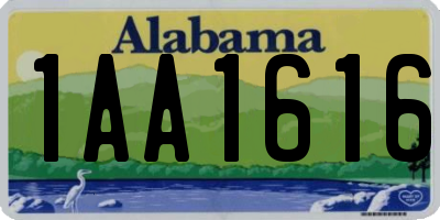 AL license plate 1AA1616