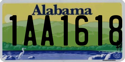 AL license plate 1AA1618